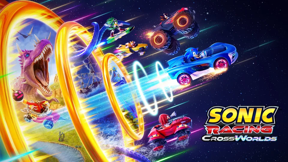 Golden Travel Rings glowing above a dark CrossWorlds race course
